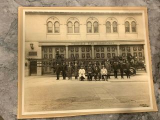 WESTFIELD NJ ANTIQUE REAL 9 7/8 INCH PHOTO FIREMAN FIRE DEPARTMENT HOUSE 6