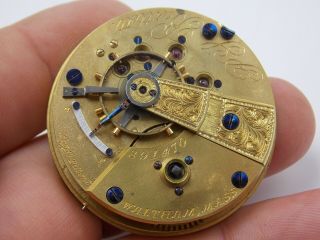Antique Waltham Model 1857 Kwks Pocket Watch Movement Ps Bartlett 11j 18s @1876