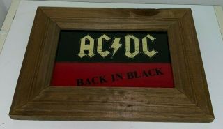 Vintage,  AC - DC Back In Black,  Carnival Prize Mirror (11 - 1/2 x 8 - 1/2 Inches) 2