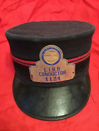 Vtg Antique Long Island Raiload L.  I.  R.  R Conductor Hat 1124 Low Number