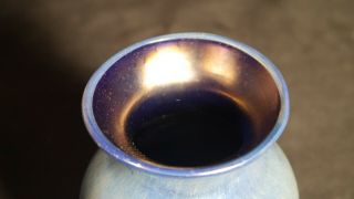 Antique LOETZ CZECH Iridized Blue & Gold ART GLASS Vase COBALT NORMA 4