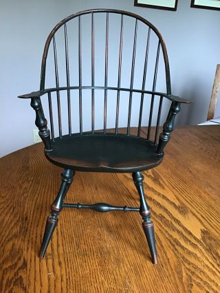 Vintage Riverbend Chair Co.  Miniature Salesman Sample Windsor Bow Back Chair