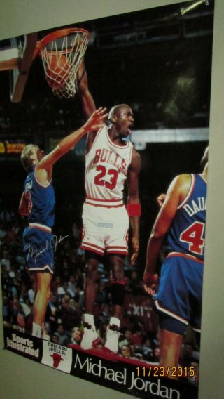 Vintage 1992 Michael Air Jordan Sports Illustrated Signature Poster Craig Ehlo
