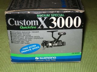 VINTAGE SHIMANO CUSTOM X - 3000 THE LARGER OF QUICKFIRE SPINNING REELS 2