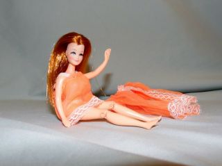 Vtg Jointed 6 " Palitoy Pippa Doll Friend Tammie With Dawn Nightie.