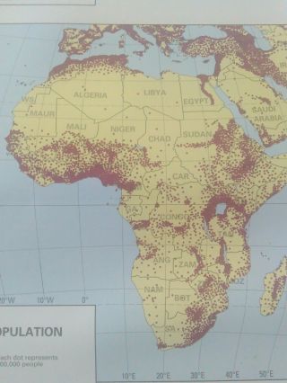 Vintage A.  J.  Nystrom School retractable Pull Down Map Of Africa political map 5