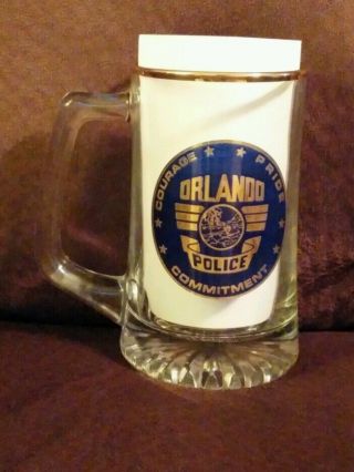 Orlando Florida Police Department Drinking Glass Stein Cup Collectible