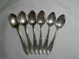 Set Of 6 Silver Plate Demitasse Spoons 1847 Rogers Bros Savoy 1892 Pattern