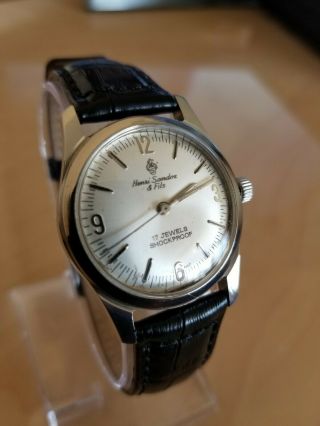 Vintage Henri Sandoz & Fils 17 Jewels Shock Proof Hand Wind Mechanical Watch