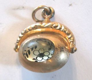 Antique Victorian Gold Filled Pendant For Necklace Red Agate & Crystal Cabochons