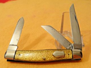 Antique Standard Pocket Knife Rare Vintage Pre Case Xx Pocket Knife Gold Stone
