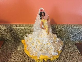 Marin Chiclana Vintage Flamenco Doll In Yellow Costume - With Tag