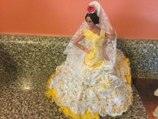 Marin Chiclana vintage Flamenco Doll in Yellow Costume - with tag 5