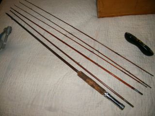 Vintage Split Bamboo Fly Rod Parts 1 Handle / Two Mid Sections/ 3 Tips