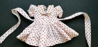 Vintage 1950,  S Red & White Polka Dot Doll Dress Fits 14 16 " Dolls Sash Ties