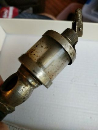 Antique vintage Brass Oiler For Hit Miss Gas Engine nickle plated oil motor 3