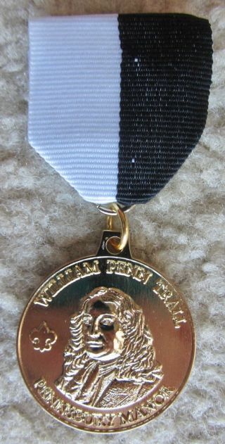 William Penn Gold Trail Medal Boy Scout Vtg Bsa Scouts Pin Badge Pennsylvania