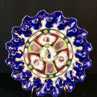 Antique Ornate Empire Napoleon Porcelain Hand Painted Cabinet Plate Raised Gilt