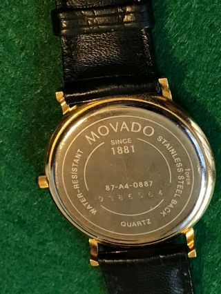 Movado 87 - A4 - 0887 Men’s Wristwatch Swiss Quartz Watch With Date And Box 2