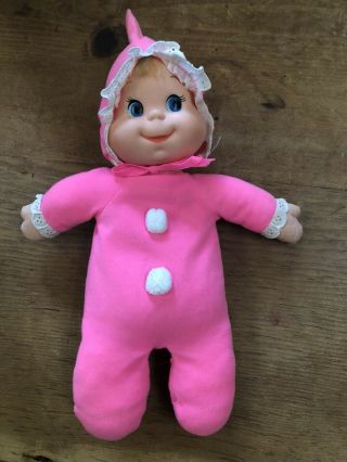 Vintage Mattel Pink Baby Beans Doll 1970 Barely Played With