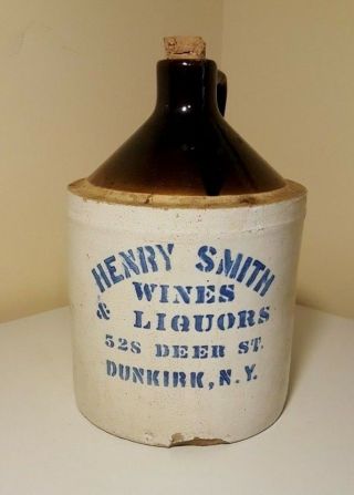 Antique Henry Smith Wines & Liquors Jug