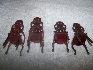 1:12 Dollhouse Miniature Set of 4 Chairs Not Signed 4