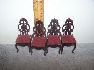 1:12 Dollhouse Miniature Set of 4 Chairs Not Signed 5
