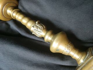 Belgian - Dutch - French Brass Antique Gothic Pricket Candlestick Candleholder 5