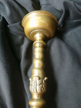 Belgian - Dutch - French Brass Antique Gothic Pricket Candlestick Candleholder 7