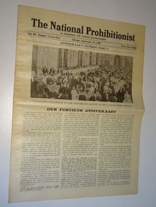 1909 The National Prohibitionist Paper September 30 Anniversary Number Part 1