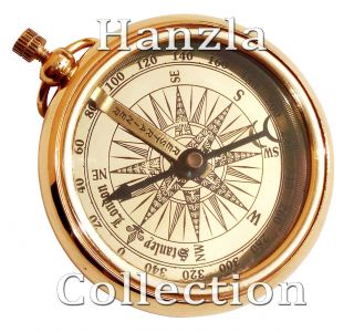 Vintage Maritime Pocket Watch Style Brass Compass Antique Locket Pocket Compass