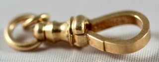 Antique Swivel Clasp 10K Yellow Gold Victorian Pocket Watch Chain Clasp 3