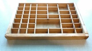 Vintage 16 1/2 X 11 Inch Printing Tray Wood Block Type Drawer Shelf Miniatures