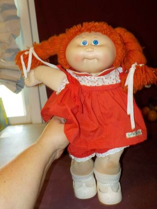 Vintage 1982 Cabbage Patch Doll - Red Braids Black Signature