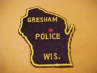 Gresham Wisconsin Police Patch Shoulder Size