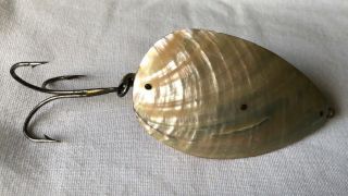 Vintage Large Mother Of Pearl Abalone Shell Spoon Spinner Fishing Lure