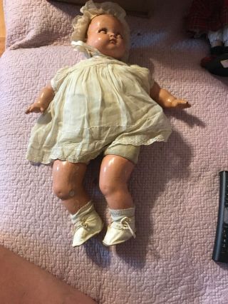 Vintage Antique Ideal Composition & Cloth Baby Doll Usa