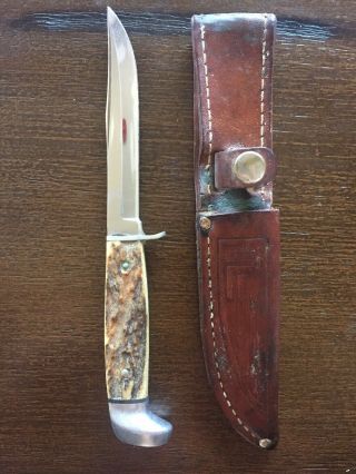 Case Xx 516 - 5 Stag Hunting Knife C.  1940 - 1965 Rare Old Vintage Knives