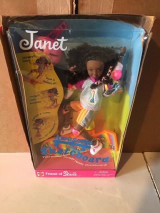 1999 Janet Awesome Skateboard Barbie Doll Friend Of Stacie Mattel