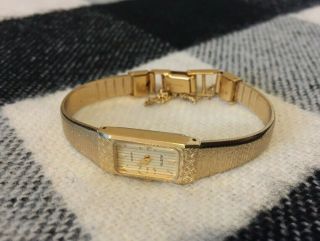 Women’s Vintage Gold Plated Rectangle Austin Quartz Petit Bracelet Watch,  952852