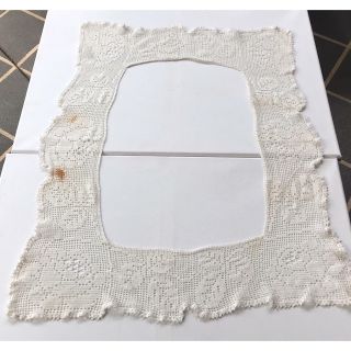 Antique Hand Filet Crocheted Edging Trim Lace Or Bodice Off White Cotton