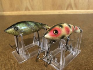 Heddon “tadpolly” - Two Vintage Glass Eyed Fishing Lures