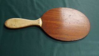 Antique Ping Pong Or Table Tennis Bat Mahogany With Satin Wood Grips