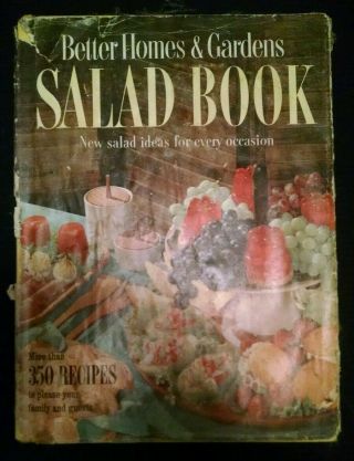 Salad Book,  Vintage Cookbook,  Better Homes And Gardens,  1958,  Hardcover W/dj
