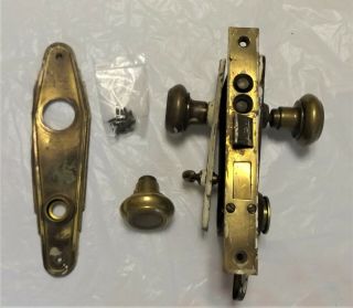 Antique Vintage Russwin Mortise Entry Door Lock Set With Extra Parts 2