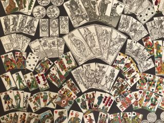 Antique German Print / Tarot And Antique Playing Cards