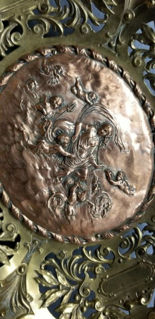 Antique French Rococo Brass Ornate /Cherubs & Angel Design Dish Center Piece 2