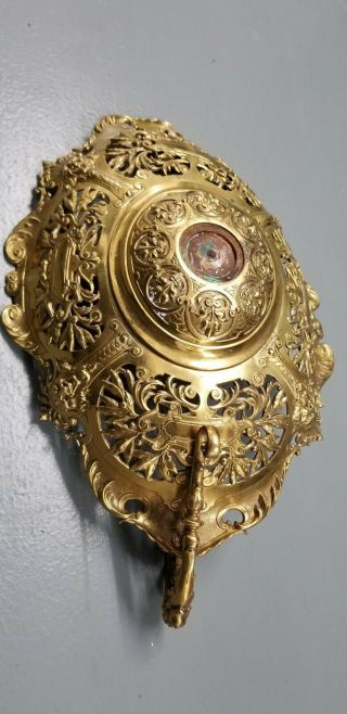 Antique French Rococo Brass Ornate /Cherubs & Angel Design Dish Center Piece 5