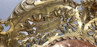 Antique French Rococo Brass Ornate /Cherubs & Angel Design Dish Center Piece 7