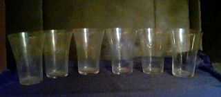 Set Of 6 Antique Star Etched Glasses Collectable Set